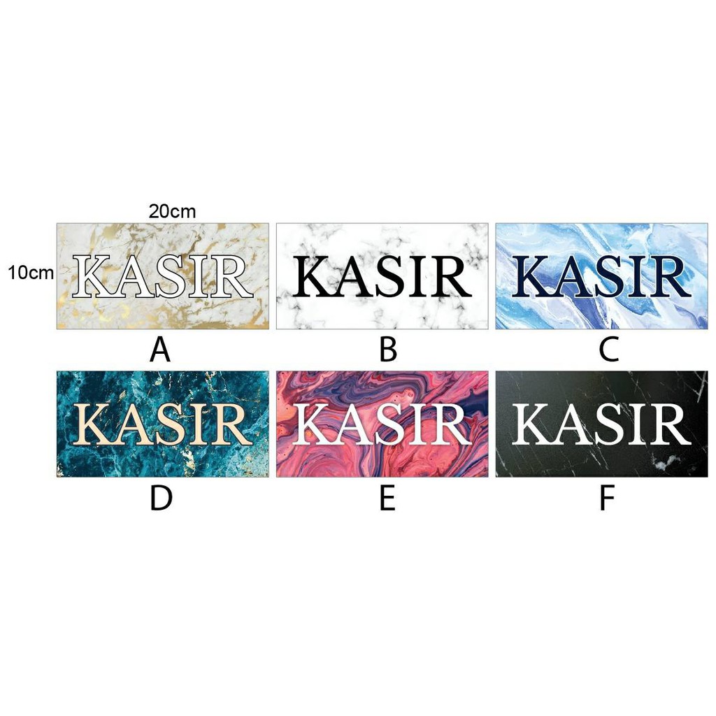 

TULISAN KASIR / SIGN KASIR / TULISAN CASHIER / SIGN CASHIER / TEMPELAN MEJA KASIR