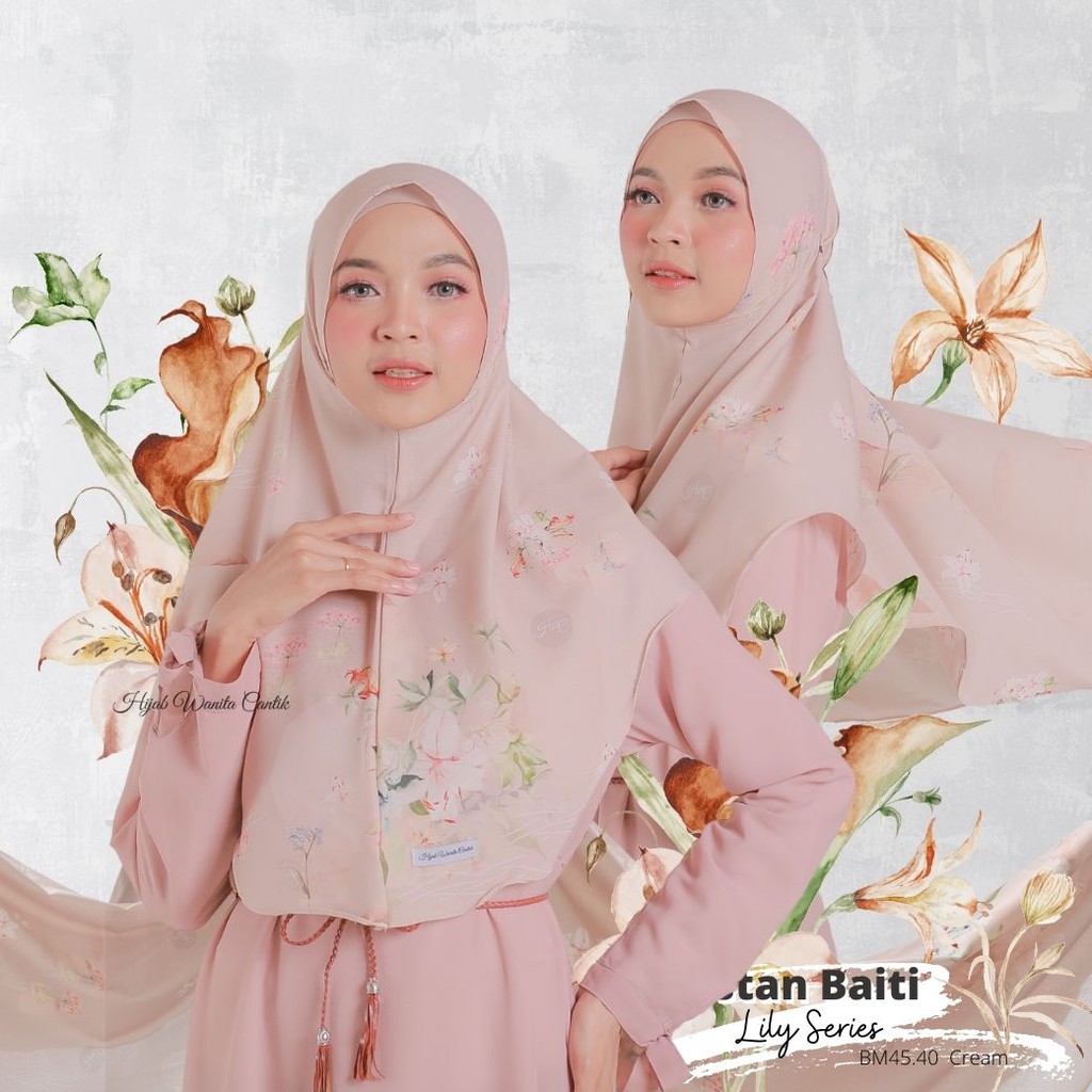 Hijabwanitacantik - Instan Baiti Lily | Hijab Instan | Jilbab Instan-Cream