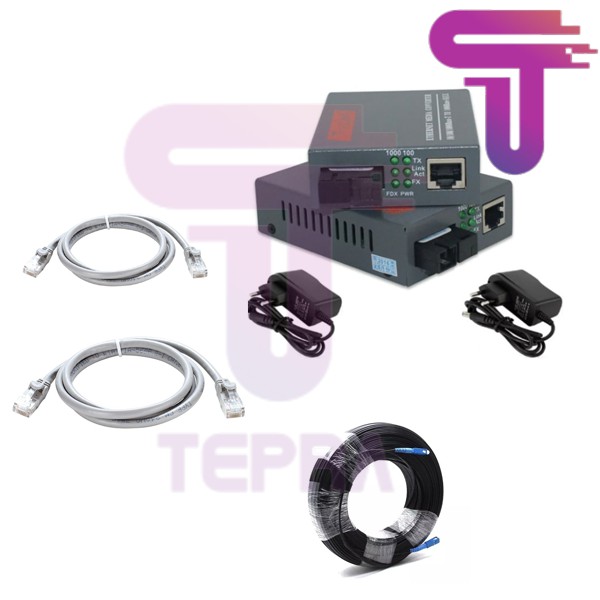 Paket Fiber Optic 200M Siap Pakai 1 Link GIGABIT Media Converter
