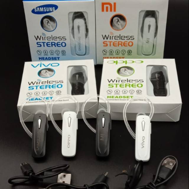 Headset Handsfree Bluetooth Branded Oppo-Xiaomi-Vivo-Samsung -Bluetooth