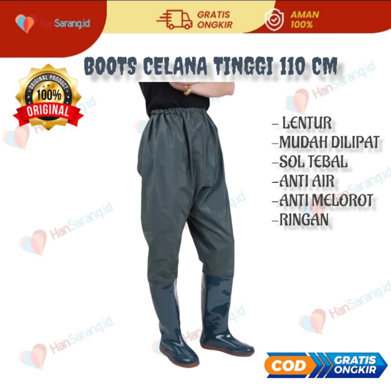 Sepatu Boots Boot But Karet Pria Wanita Dewasa Sawah Petani Panjang Model Celana Karet Lentur Kebun Mancing Tinggi 110cm