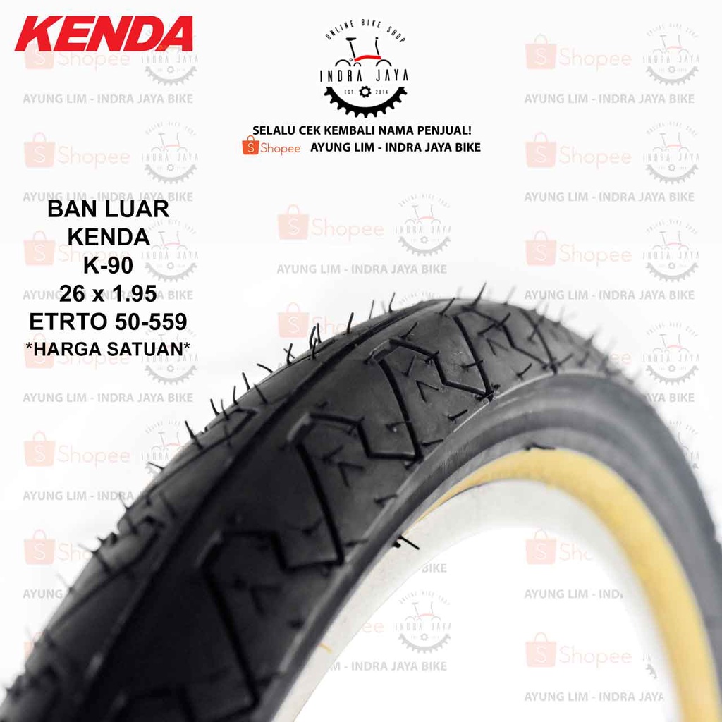 KENDA BAN LUAR - [DN] 26 X 1.95 - ETRTO 50 -559 - K90 TANWALL