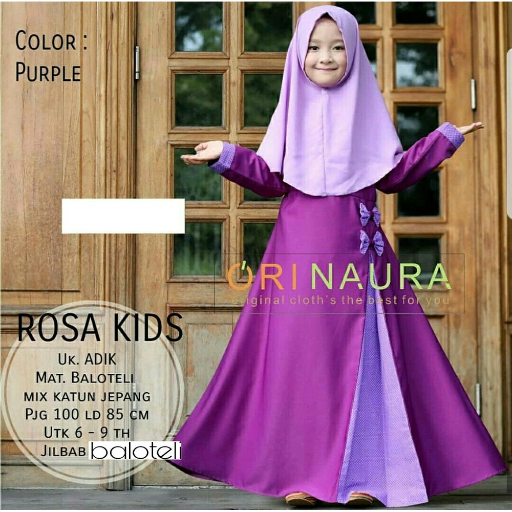 Set Busana Muslim Anak Balita TK SD Gamis Jilbab Syari Anak