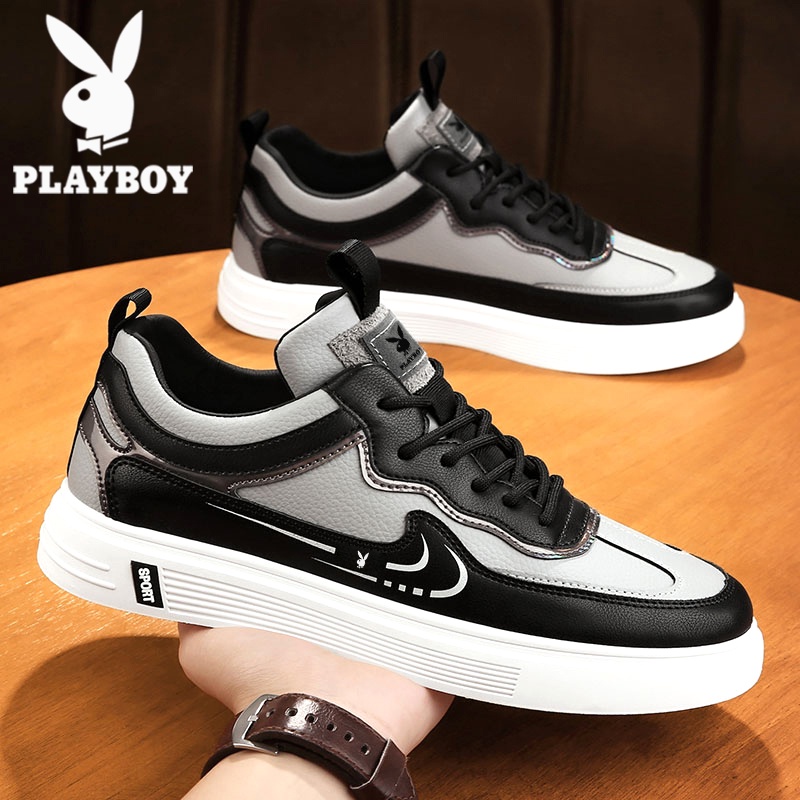 Playboy Pria Sepatu 2022  Serbaguna Putih Sepatu Kulit Sepatu Olahraga Kasual Sepatu  Tide Sepatu Se