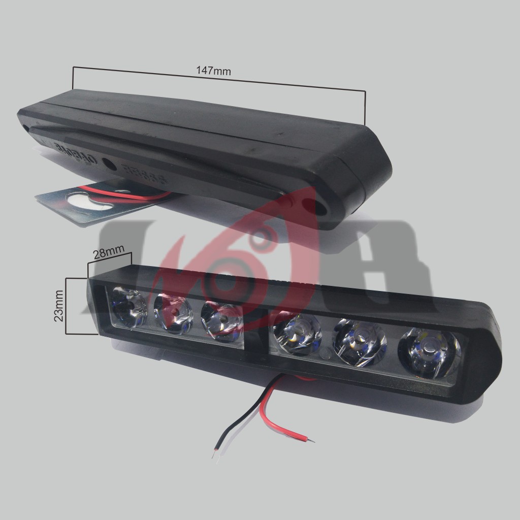 Lampu Sorot B6 DRL LED Bar Cree Tembak 6 Titik Mata CWL Mobil Motor