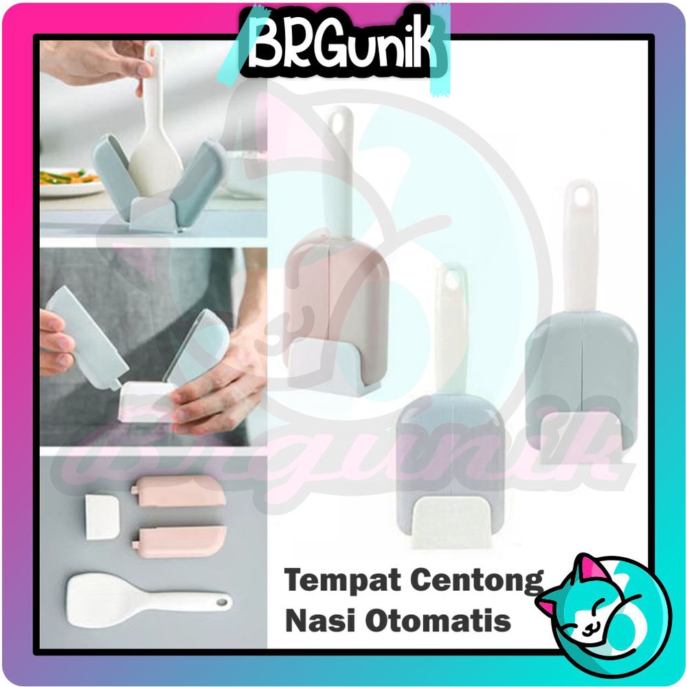 BRGUNIK Tempat Centong Nasi Otomatis / Centong Nasi Otomatis / Centong Nasi Ajaib / Sendok Nasi Otomatis R561