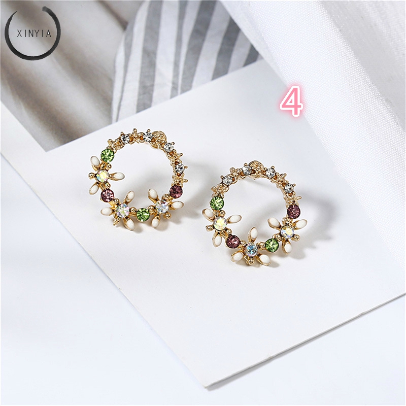 [Bayar Di Tempat] Anting Tusuk Bentuk Bunga Bahan Silver S925 Untuk Wanita R78