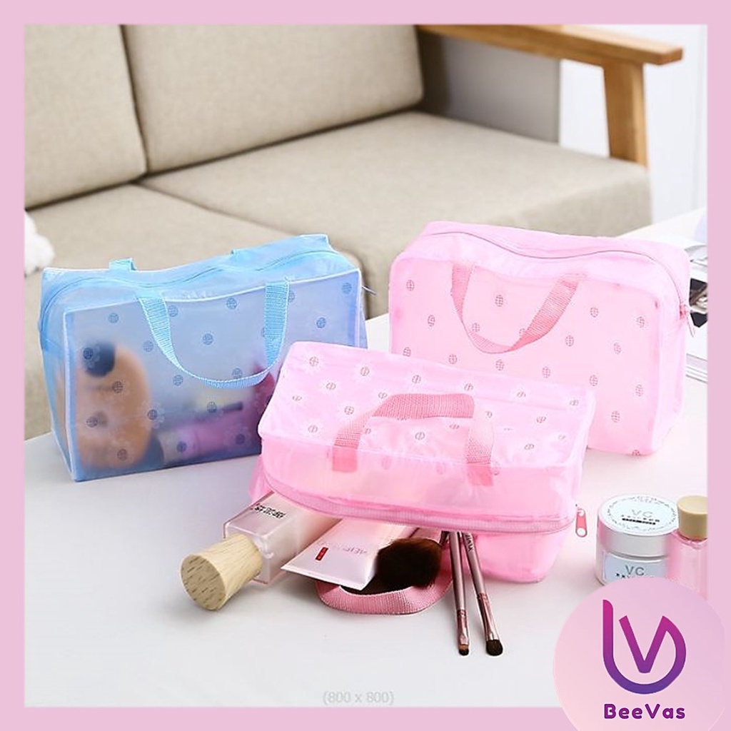 BV.ID KO684 TEMPAT MAKE UP TAS KOSMETIK ANTI AIR BAHAN PVC COSMETIC ORGANIZER TRAVEL BAG