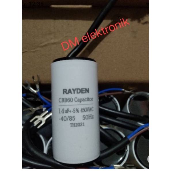 kapasitor 14uf +5% bulat putih