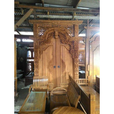 Jual Gebyok Gapura Kusen Pintu Bahan Jati Motif Full Ukir Asli Jepara Ukuran Cm Eksotis Mewah