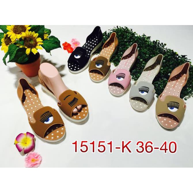 15151-k sepatu wedges wanita barabara sepatu wanita jelly import