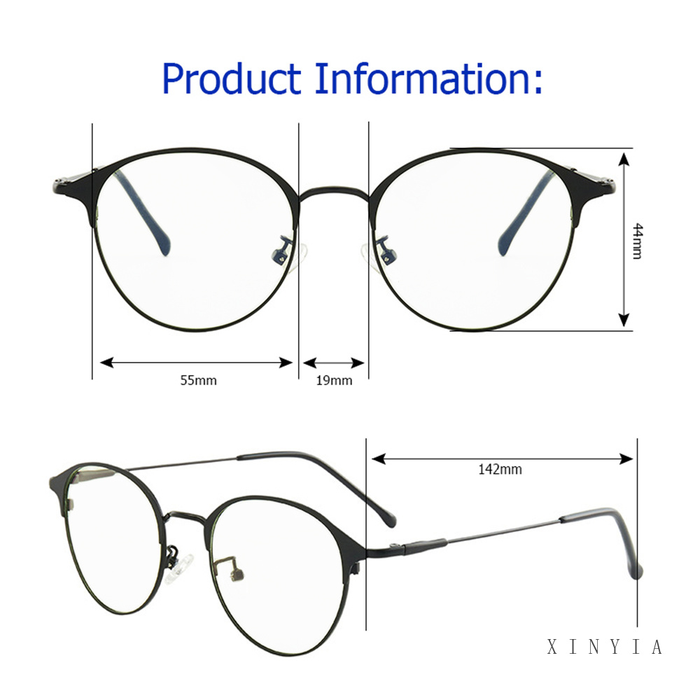 [2 In 1 Photocromic] Kacamata Lensa Photocromic Anti Blue Ray Radiasi Wanita Korea Besi Frame Kacamata Komputer Anti Silau 2 In 1 Potocromic Fotocromik Fashion Anti Sinar Matahari UV400 Kaca Mata Hitam - AG2