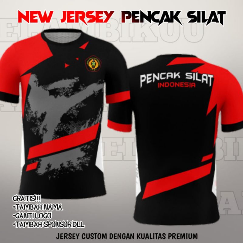 JERSEY PENCAK SILAT INDONESIA/BAJU KAOS OLAHRAGA/BAJU KAOS TAPAK SUCI/IPSI/PSHT/SILAT NASIONAL
