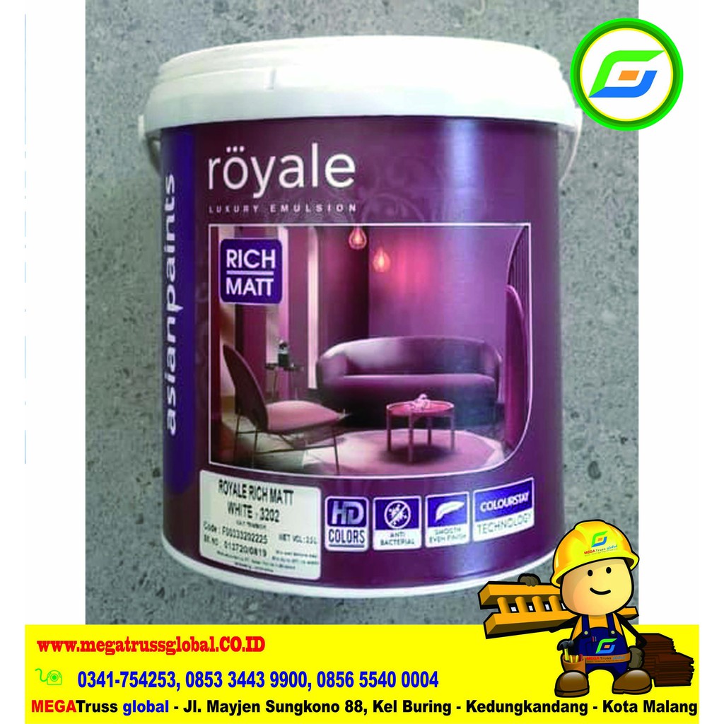 Asian Paint Cat Tembok Interior Royale Rich Matt- cat tembok asian paint kiloan dinding warna