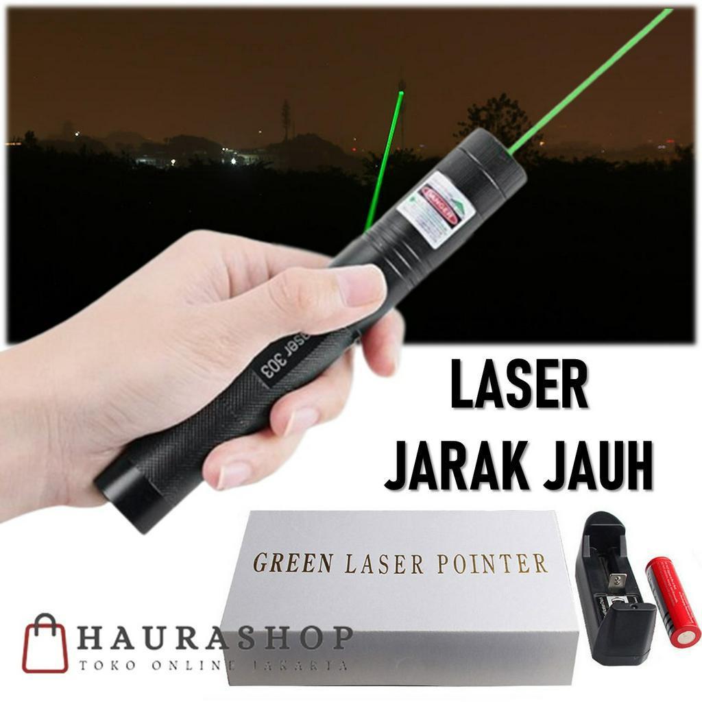 Green Laser Pointer 303 511 Jarak Jauh Hijau Hitam