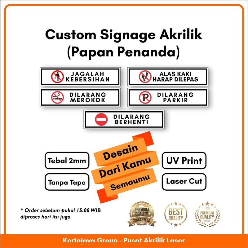 Papan Signane Papan Penanda Akrilik Custom