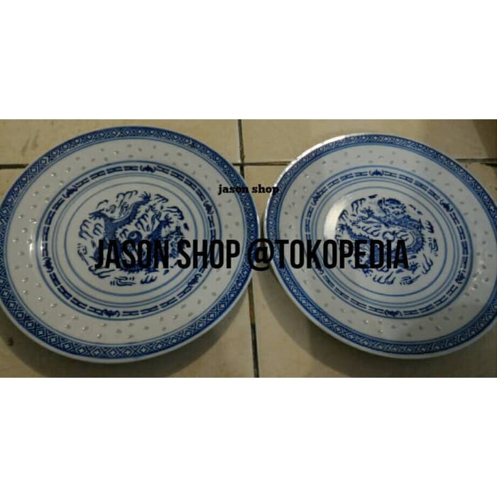 Piring makan China/Piring keramik motif Naga uk.22cm