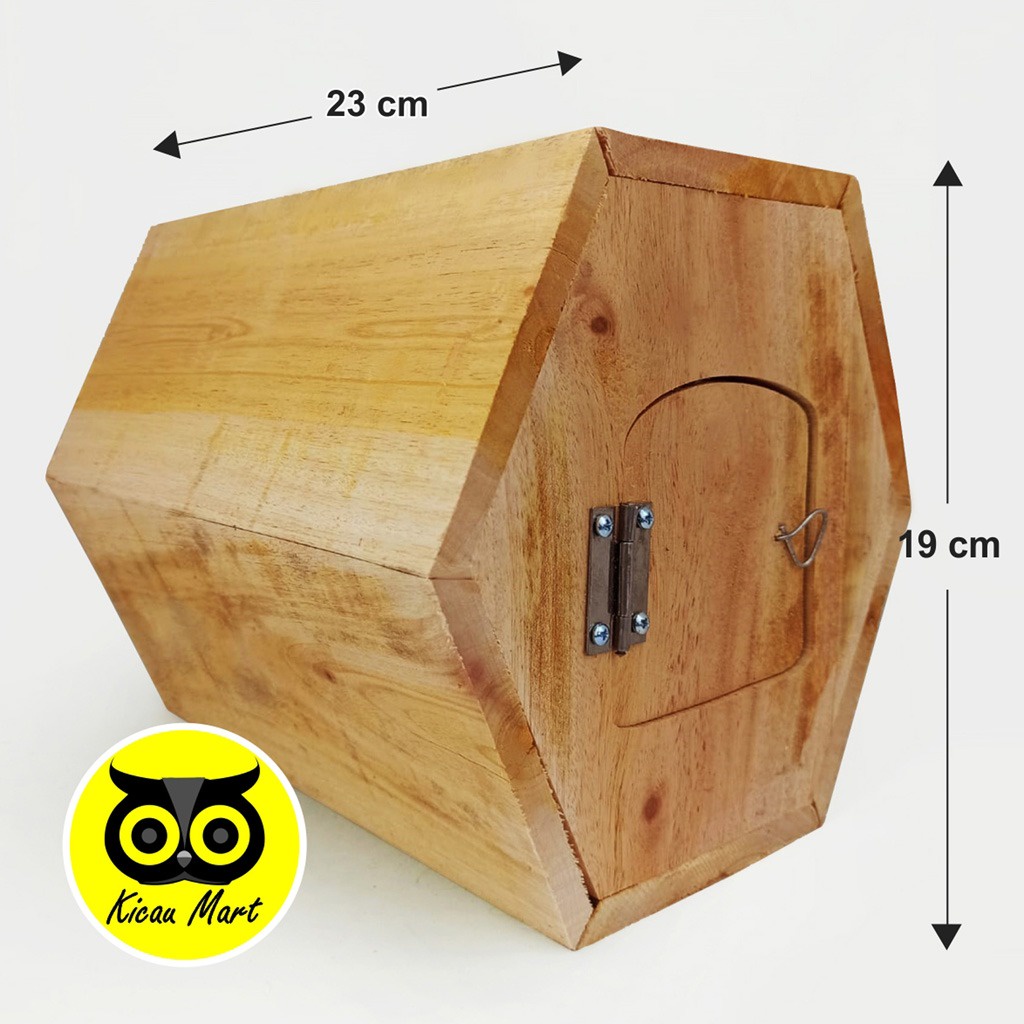 GLODOK LOVEBIRD PARKIT SEGI 6 HAXSAGON KAYU SARANG TELUR BURUNG HAMSTER SUGAR GLIDER GELODOK SUSUH SARANG TERNAK BREEDING BURUNG KENARI FALK NURI GLSGN-1