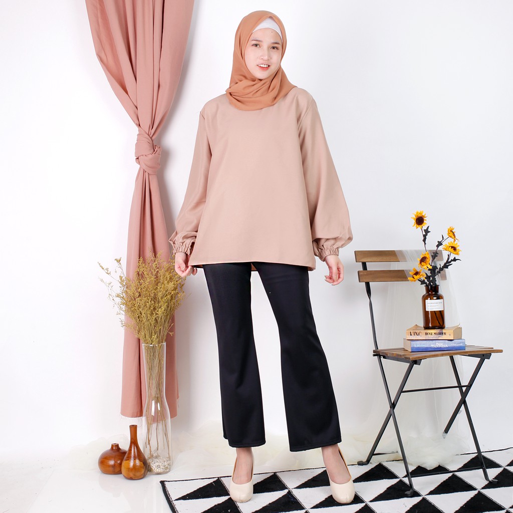 Linata Fashion | Kalina Blouse Lengan Balon Moscrepe Import-1