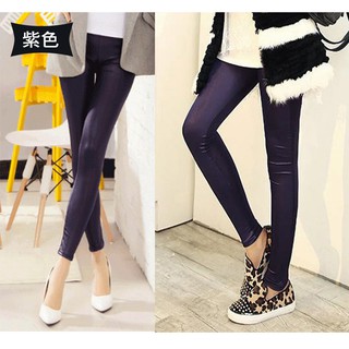  Celana  Legging  Panjang Gaya Korea Bahan Kulit  Imitasi 