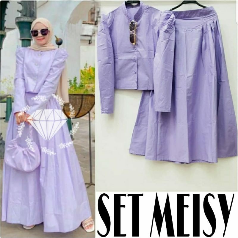 PCS SET ROK MEISY BUSUI BAHAN KATUN KR ADA VIDEO REVIEW ASLI PRODUK SETELAN ATASAN DAN ROK