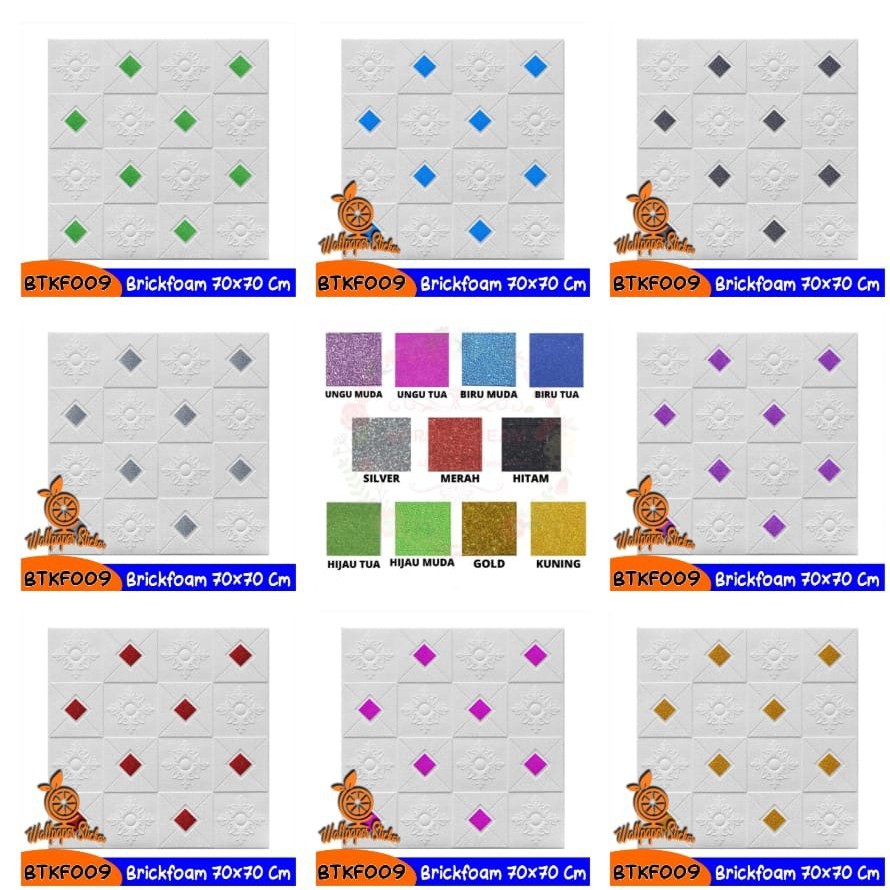 PAKET HEMAT Wallpaper foam 3D untuk dekorasi dinding dengan motif BATIK bertekstur dan timbul UK 70*70cm FOAM TRIDEE STRIPE BATIK FOAM