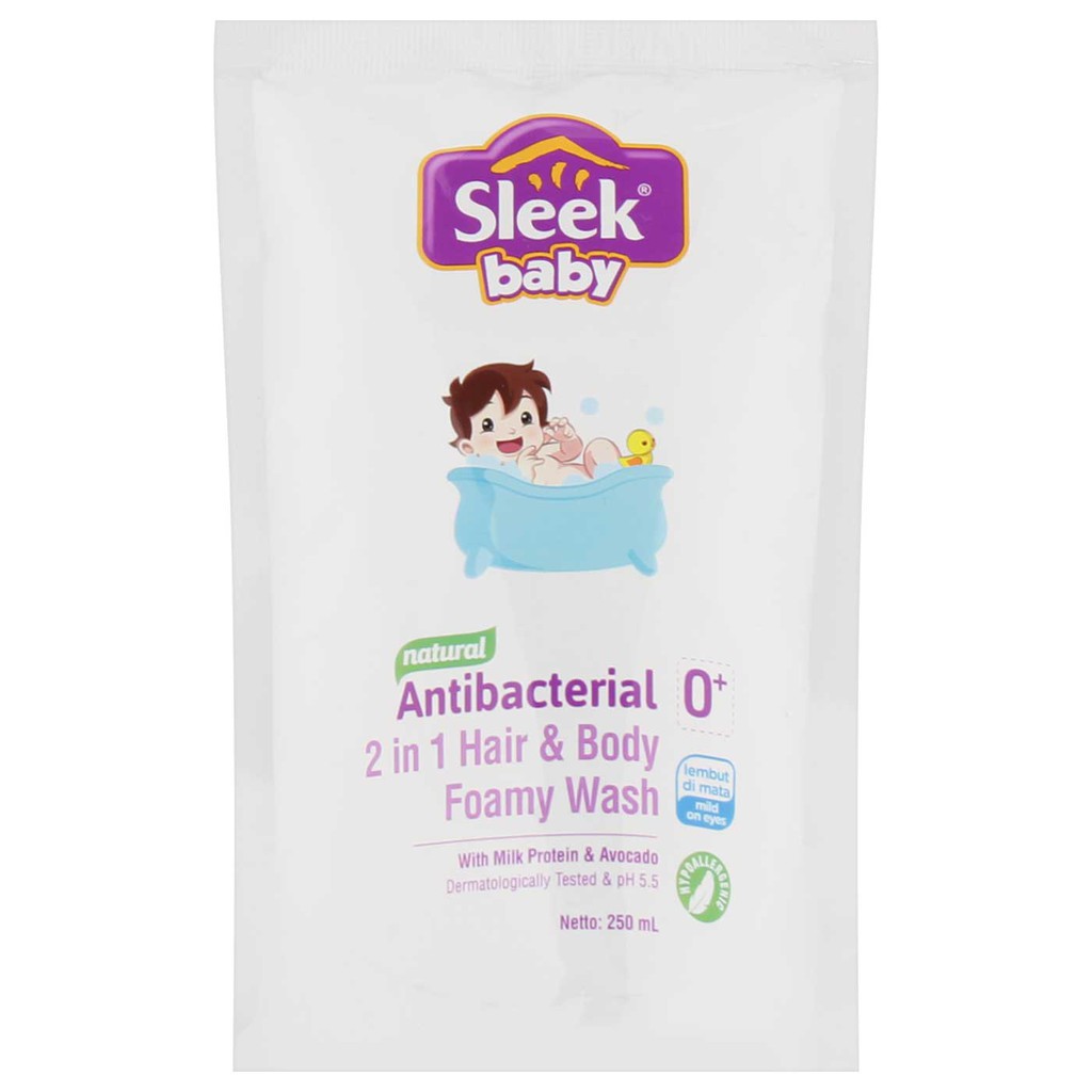 SLEEK BABY MURAH NATURAL ANTIBACTERIAL 2 IN 1 HAIR &amp; BODY  LIQUID SOAP /FOAMY HAND WASH / HAND WASH