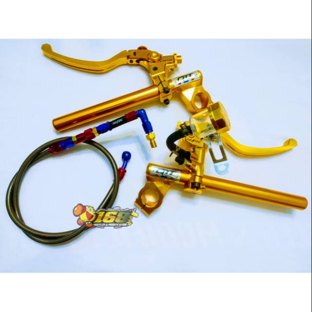 Paket stang jepit QTT master rem nissin full cnc selang rem PSI Morin untuk satria FU as 26