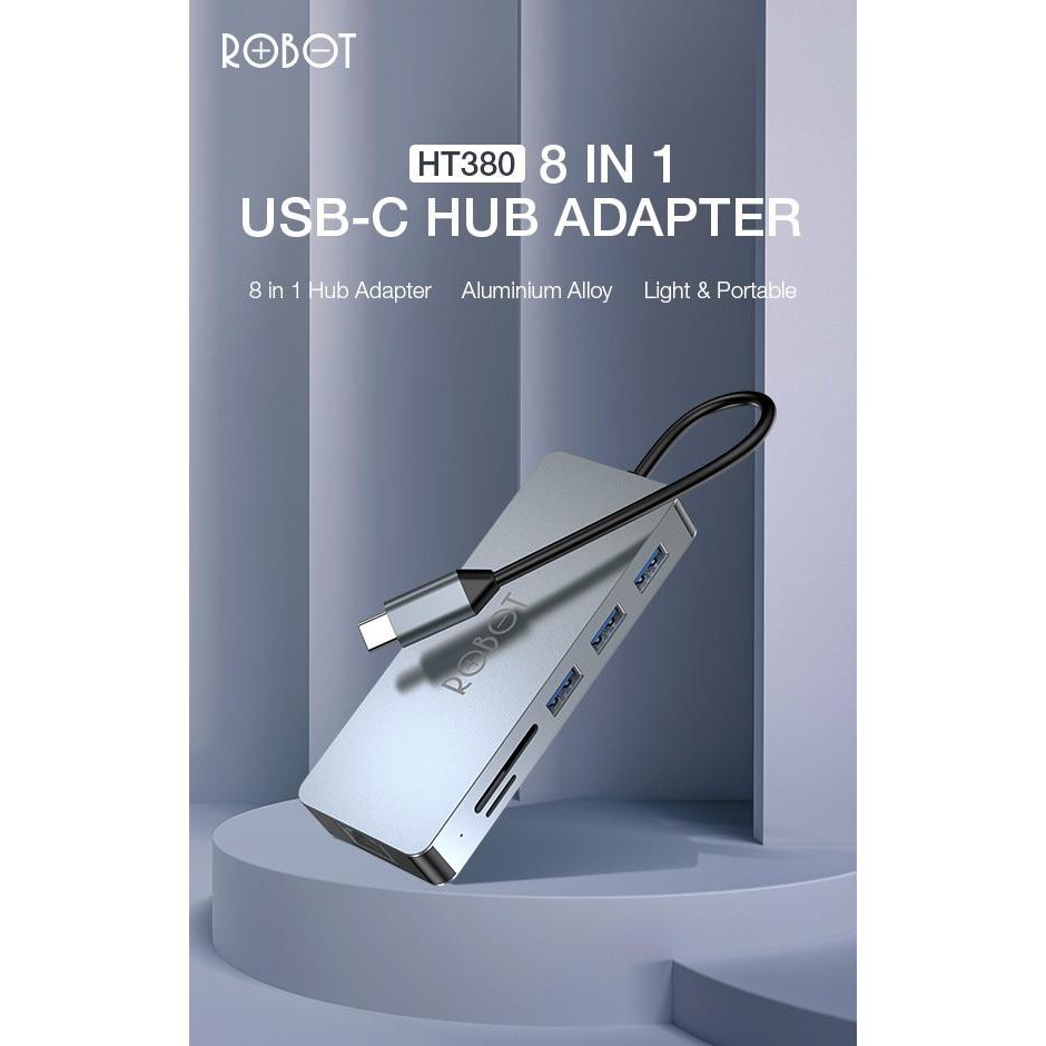 Robot HT390 Multiport 9in1 USB-C / Robot HT380 8in1 USB Hub Adapter RJ45