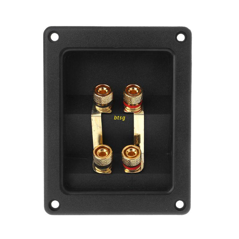 btsg Terminal Cup Connector 266 Parts Express Binding Posts Gold Banana Jacks Recessed Bi-Amp Speaker Box Black