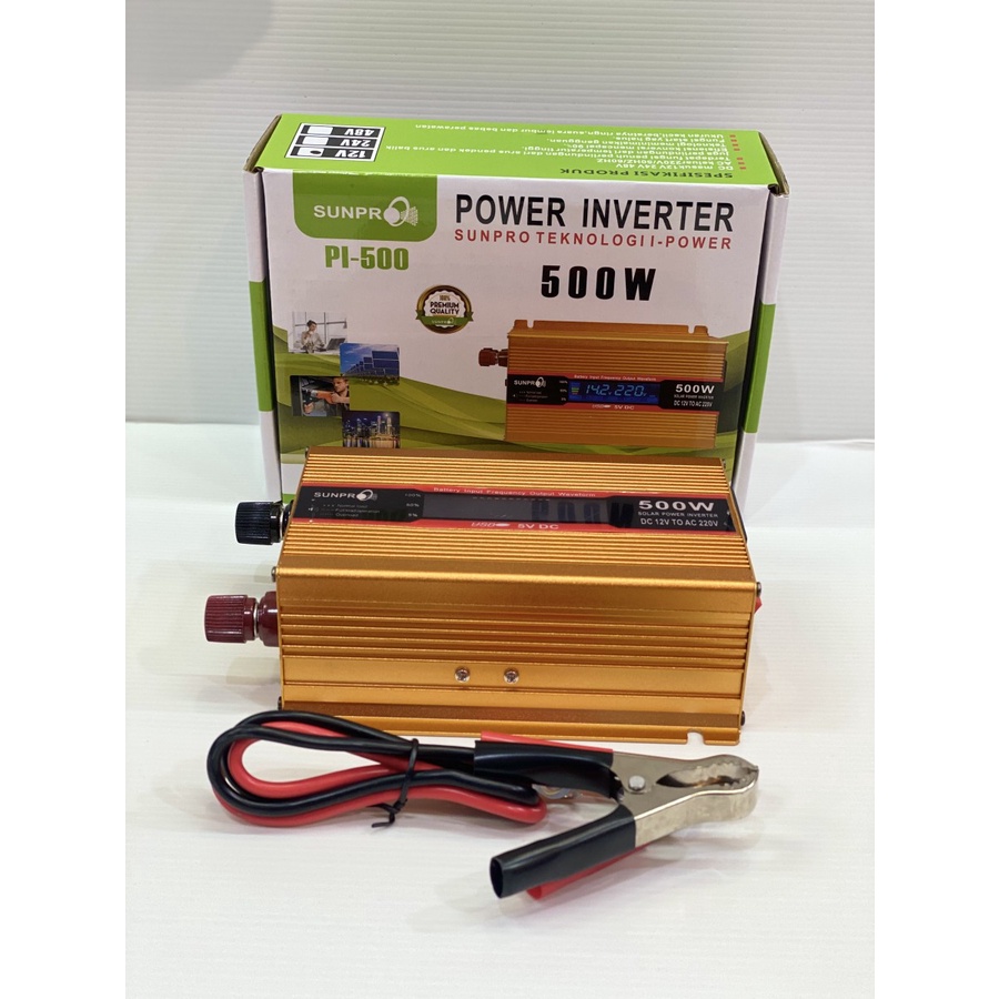 Bisa Cod!!! Power Inverter Sunpro PI-500 500w  Awet DAn Tahan Lama DC TO AC