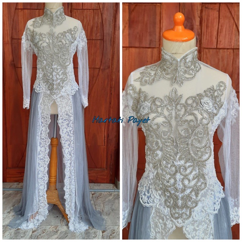 (Ready) Kebaya Akad Full Payet / Kebaya Pengantin / Gaun Akad Pengantin