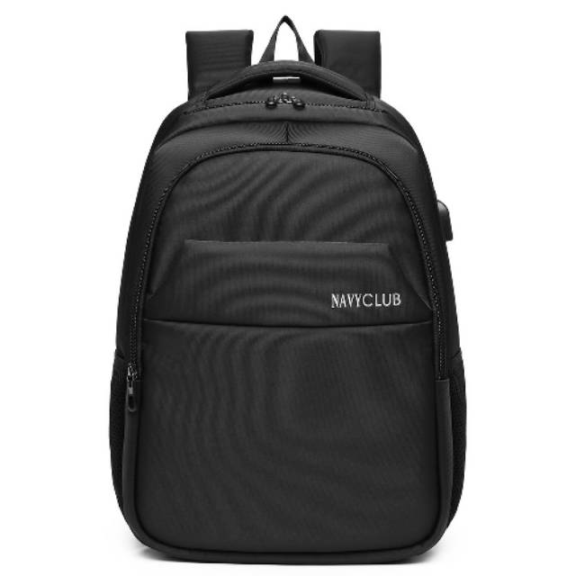 Navy Club Tas Ransel Laptop Backpack built in USB Charger Up to 15 inch