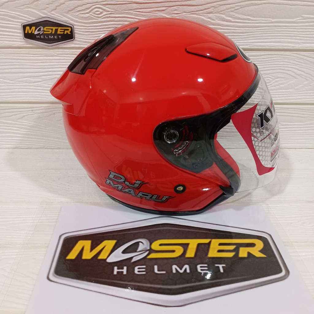 HELM HALF FACE  DJ MARU  DJMARU SOLID FIRE RED HELM KYT SOLID-2