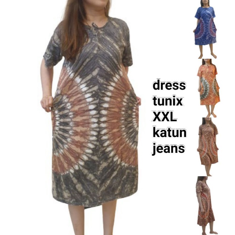 dress jeans jumbo XXL model daster tunix