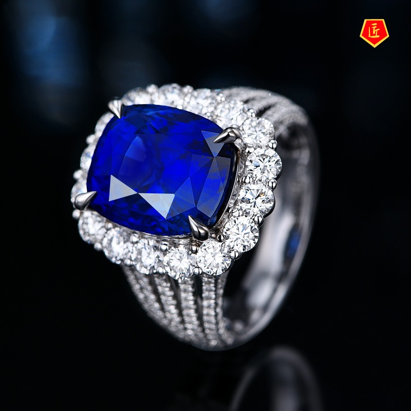 [Ready Stock]5 Karat Sapphire Ring Female Fashion Personality