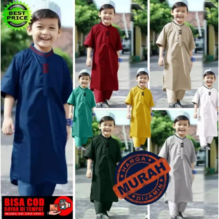 Setelan Baju Koko Pakistan Anak Anak  Stelan Koko Pakistan Anak  Koko Anak Gamis Bonus Peci 1- 10 Tahun