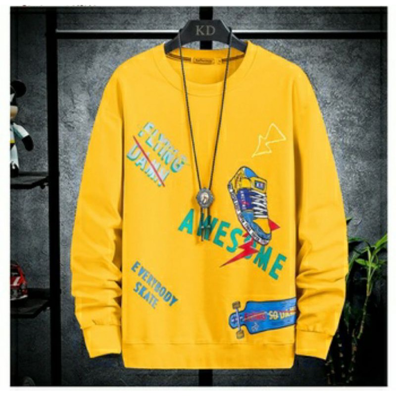 ELONAFASHION /BAJU AWESOME/ATASAN KAOS SWEATER PRIA