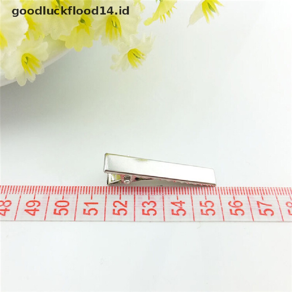 [OOID] 50PCS Fashion Silver Flat Metal Hair Clips Prong Flat Hair Clips Metal Hairpin ID