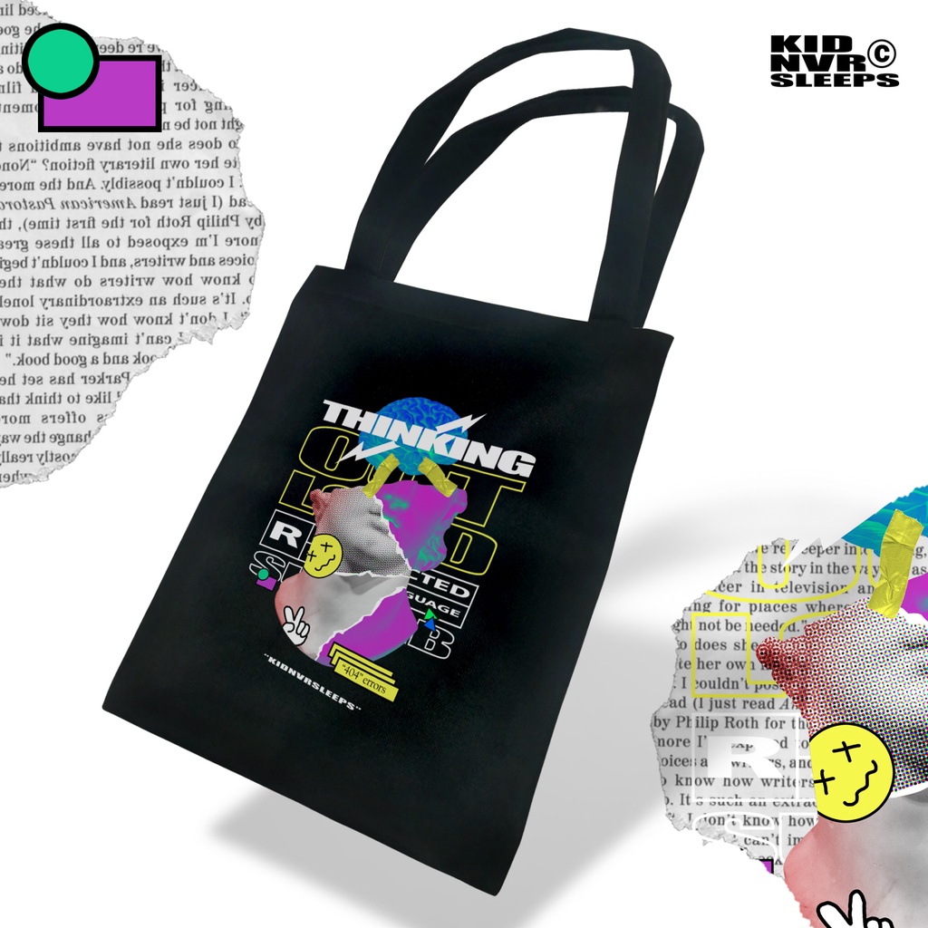 ToteBag RESLETING UNISEX Tote Bag Tas PRIA WANITA TOTEBAG Blacu 30x40cm Totebag ONE PIECE