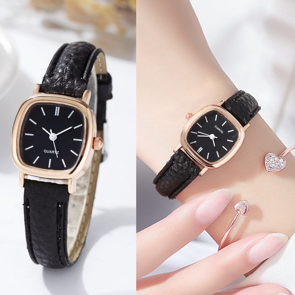 JAM TANGAN WANITA DIAMETER KECIL KULIT HITAM FLAREA JAM113B5 IMPORT KOREA FASHION REMAJA KEKINIAN CEWEK MURAH SIMPLE CASUAL ORIGINAL BRANDED