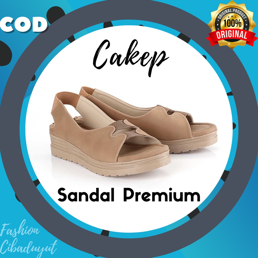 Sandal Wedges Wanita Casual Branded Original Bandung Tali Belakang Bagus Awet