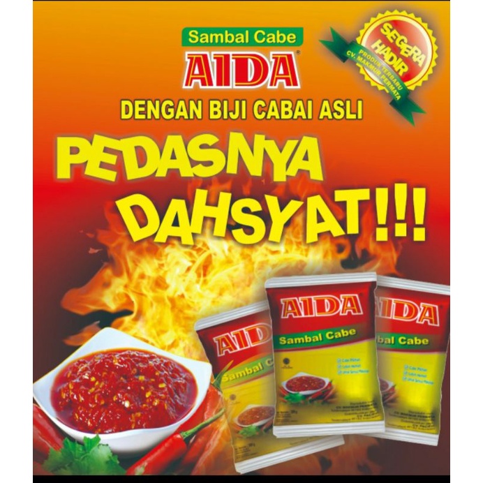 CHILI OIL / SAMBAL CABE INSTAN MERK AIDA KEMASAN 200GR