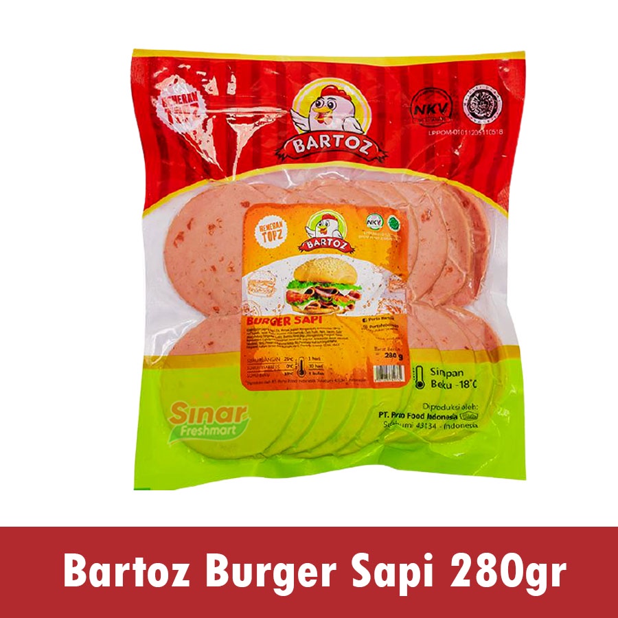 

[SINAR.FRESHMART] BARTOZ BURGER DAGING SAPI [280gr]