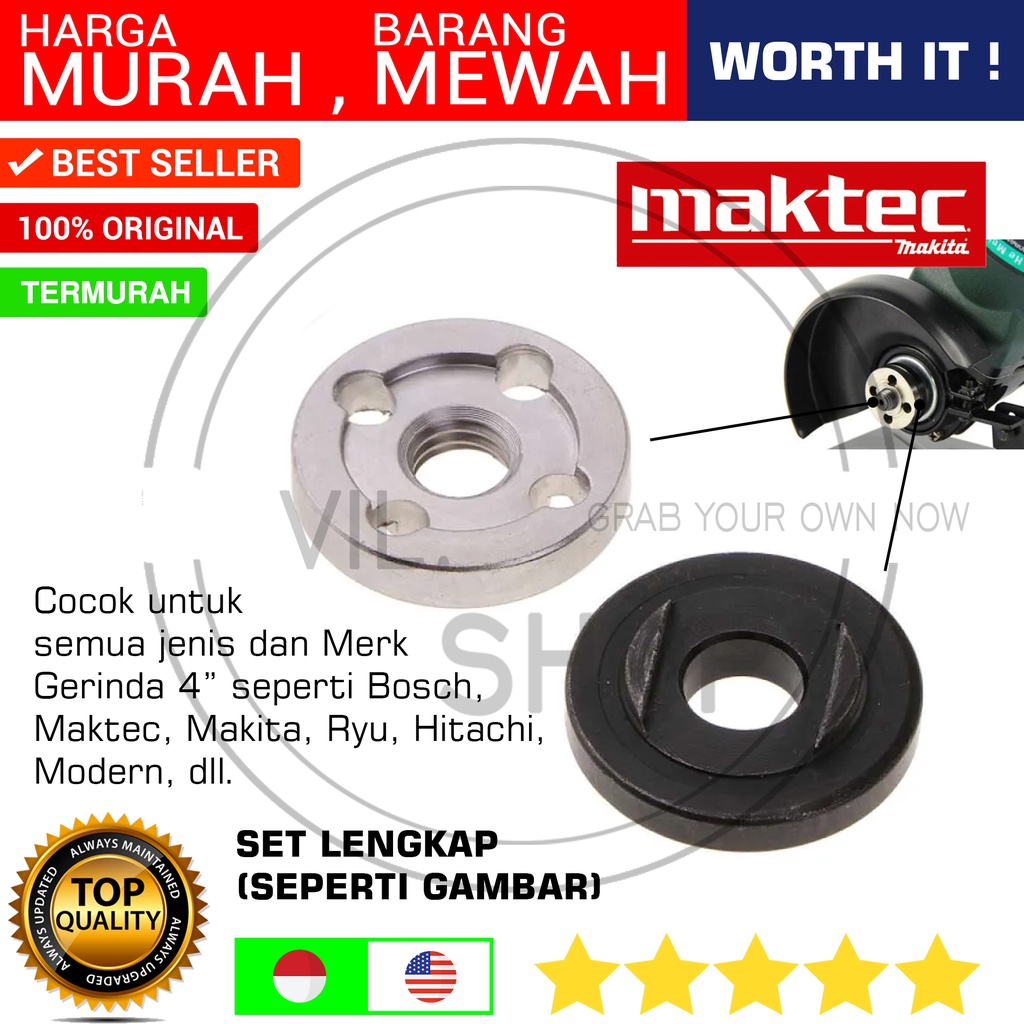 MUR BAUT M10 MESIN GERINDA TANGAN PENJEPIT MATA GRENDA GERINDA GRINDA TANGAN ANGLE GRINDER FLANGE SE