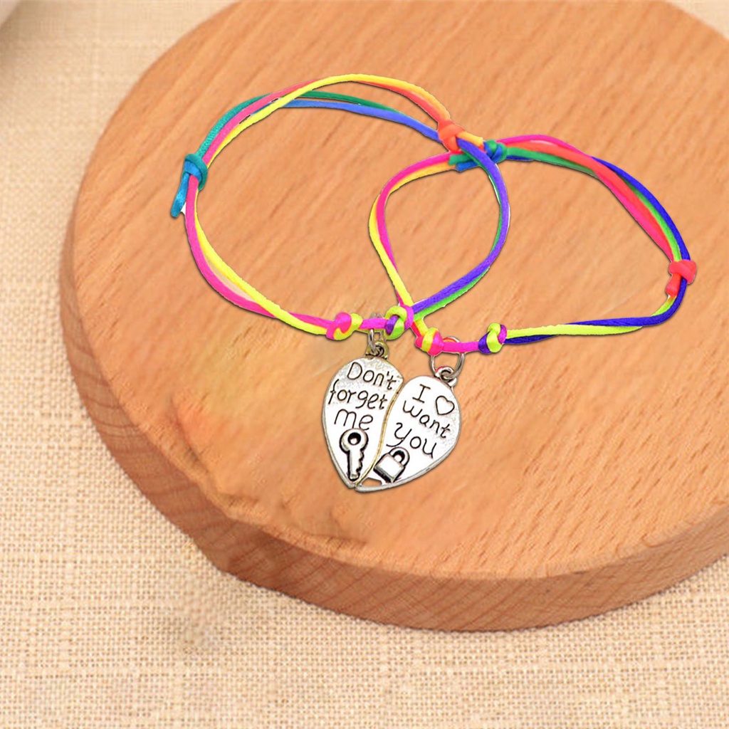 Hu Hu Hu Hu Hu Alat Bantu Pasang Kacamata♡ Gelang Persahabatan Wanita Bandul Desain Kombinasi Hatiukir Tulisan BFF Best Friend Untuk Hadiah