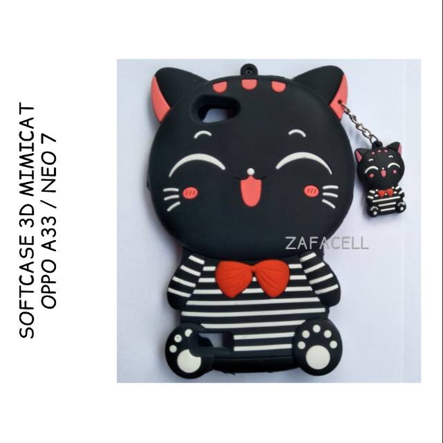 Softcase 3D Oppo A33 / NEO 7 / Neo7 Case Silikon Cover Karakter Kucing Mimicat doraemon Lucu