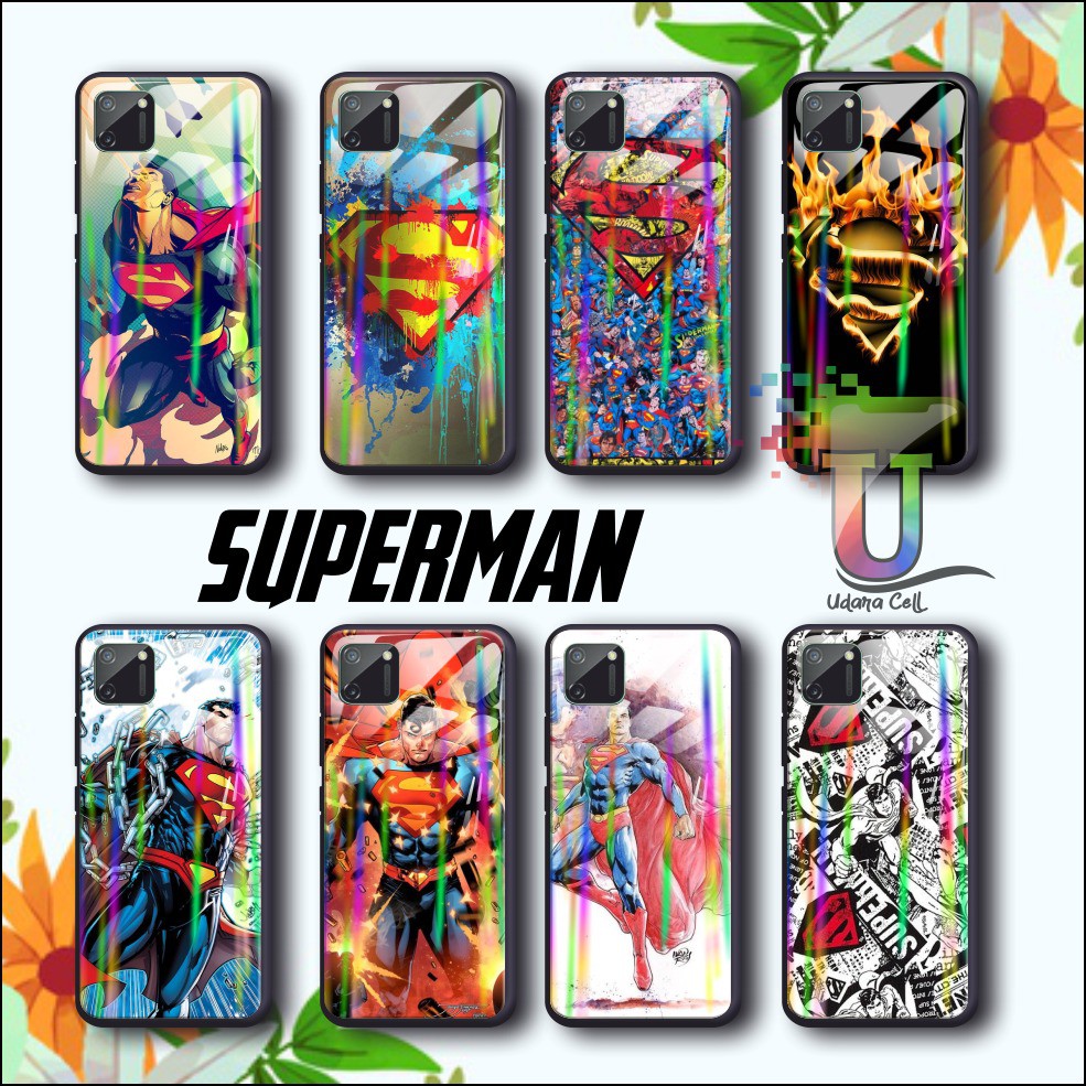UC728 Case softcase gambar SUPERMAN back case glass aurora vivo y91 y93 y95 y11 y12i y17 y15 v5 v17