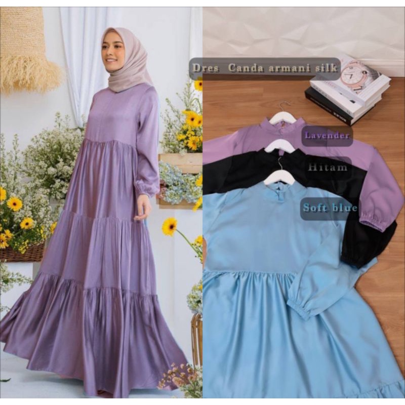 Gamis Polos Bahan Armani Silk Bawah Klok Lebar 3meter
