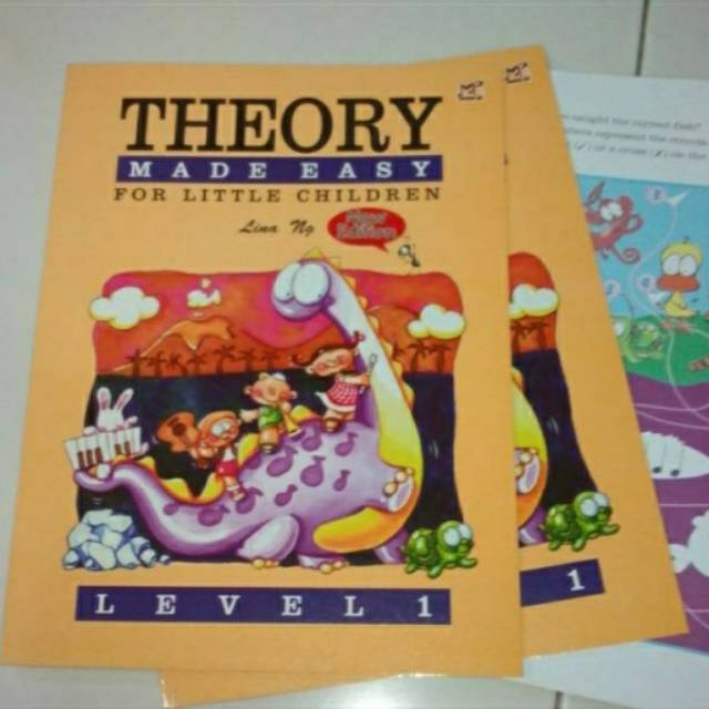 Buku Theory Made Easy for little children level 1 atau 2 by LINA NG with stickers cover coklat